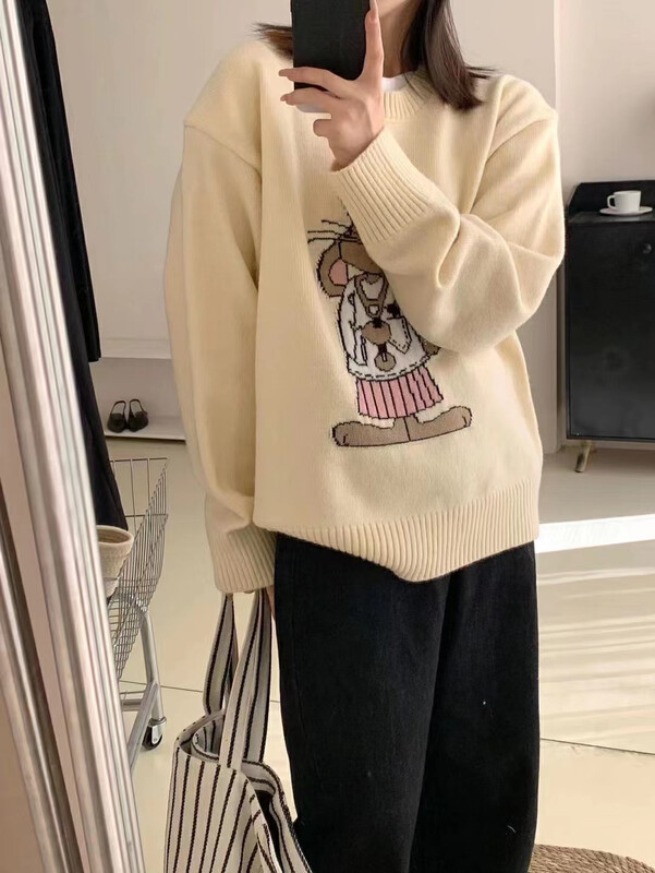 【SUSAN】Round Neck Weight Loose Thermal Sweater 82233# LSW