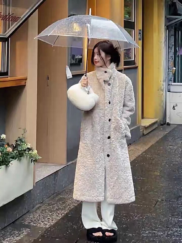 【L.L STUDIO】Korean style single-breasted solid color coat 78339# PCZ