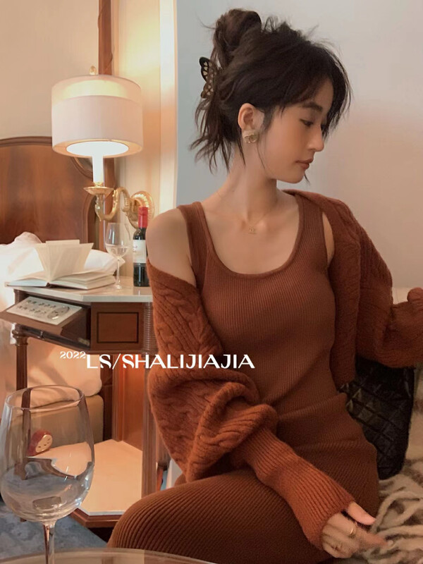 【LS】Korean version of pure desire twist knitted cardigan 6301