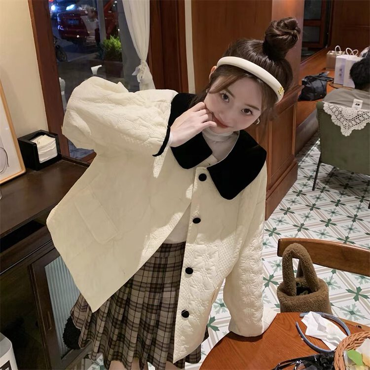 【SUSAN】Korean style contrast color lapel warm padded jacket 82113# LSW