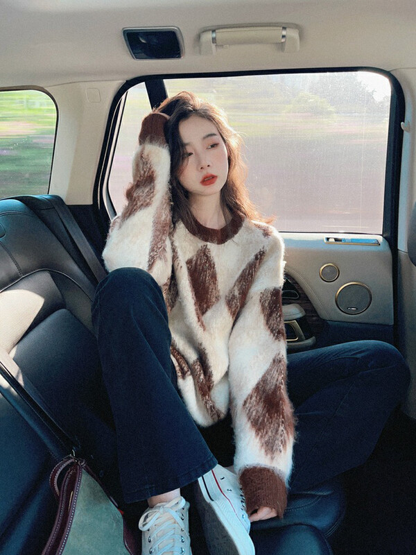 【L.L STUDIO】 Retro Lazy Pullover Warm Sweater 78452# PCZ