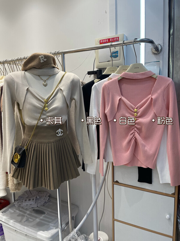 【JULIA】Little Feminine Halter Knit Sweater YS3-2013# PCZ