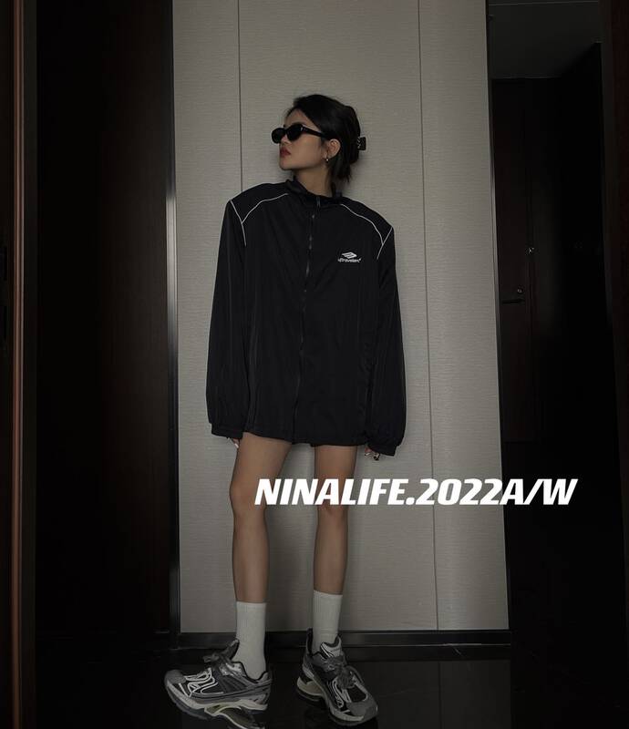 Original price 146.51! New in autumn! [NINA LIFE] zipper letter embroidery short coat 6273# ZXL