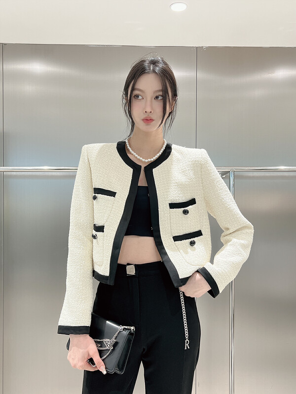 New in autumn! [DS] Xiaoxiang style contrasting color short coat 28597D# JHY