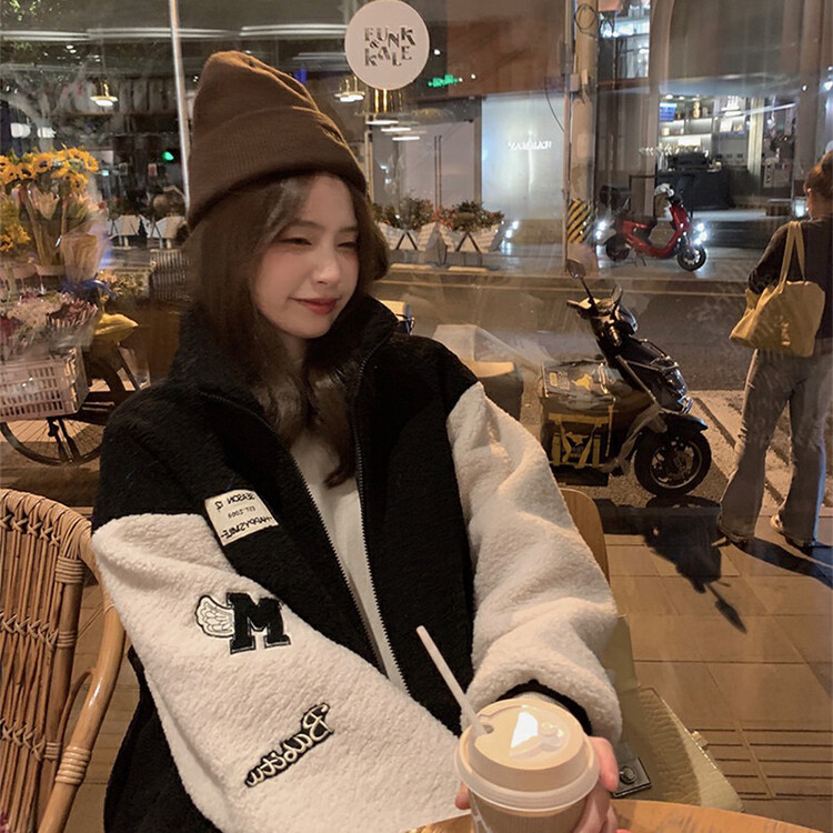 【L.L STUDIO】Korean color matching loose short coat 78415# PCZ