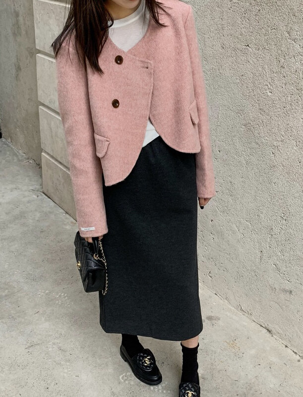 [Y.JIA Yijia] Korean style casual loose short wool coat coat 99066-1
