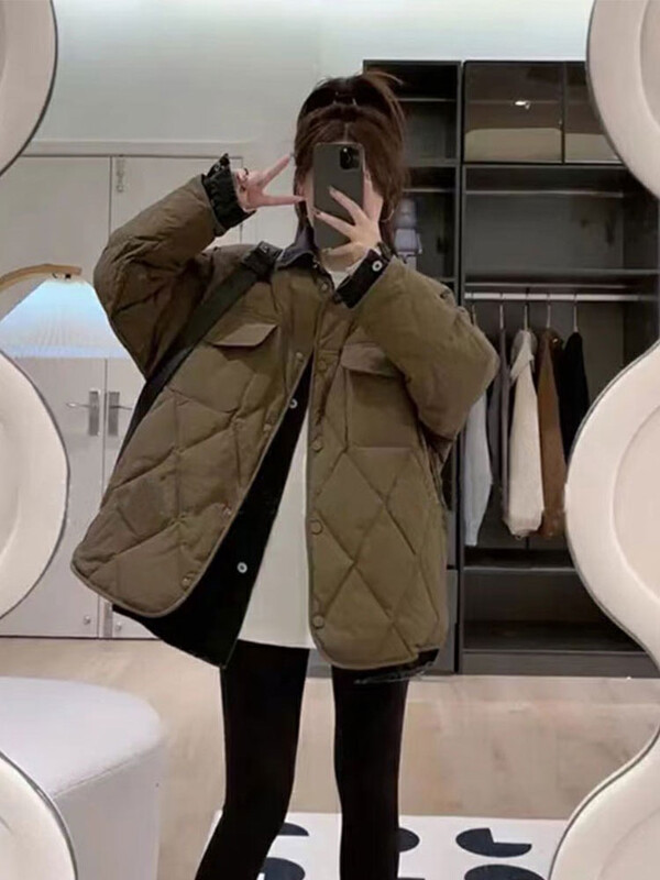 【L.L STUDIO】Winter fake two-piece stitching denim fashion warm padded jacket 78501# PCZ
