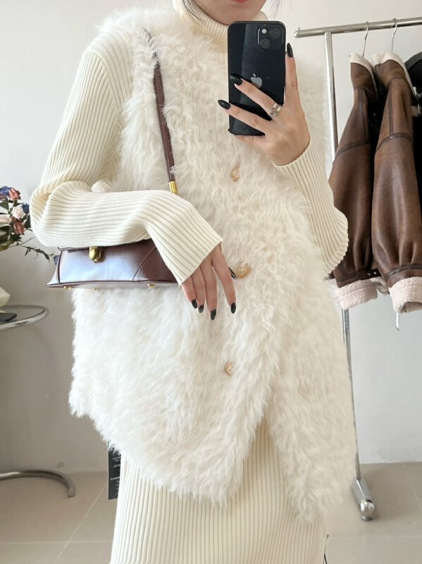 [Yi Xun] Loose and versatile solid color sleeveless outer vest 0481# HYY