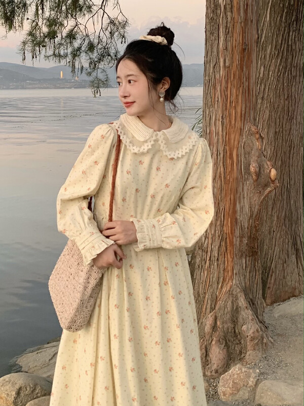 【L.L STUDIO】Sweet floral long-sleeved dress 78425# PCZ