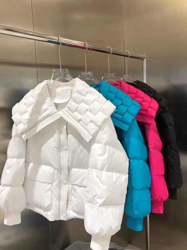 【DS】Large lapel woven solid color warm down jacket (including 90% white duck down) 99310# JHY
