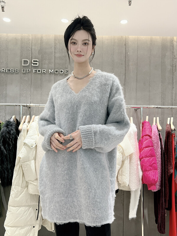 【DS】V Neck Thick Plush Warm Sweater 6497# JHY
