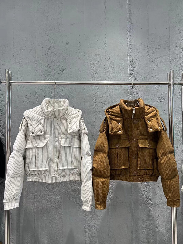 [DS] Hooded striped all-match warm down jacket (including 90% white duck down) 99308# JHY