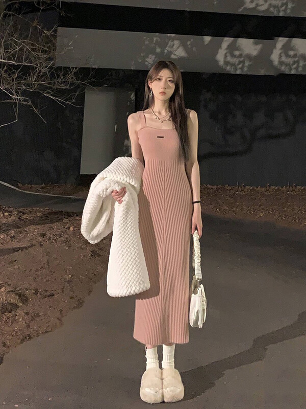 【L.L STUDIO】 Slimming knitted suspender inner vest dress 78490# PCZ