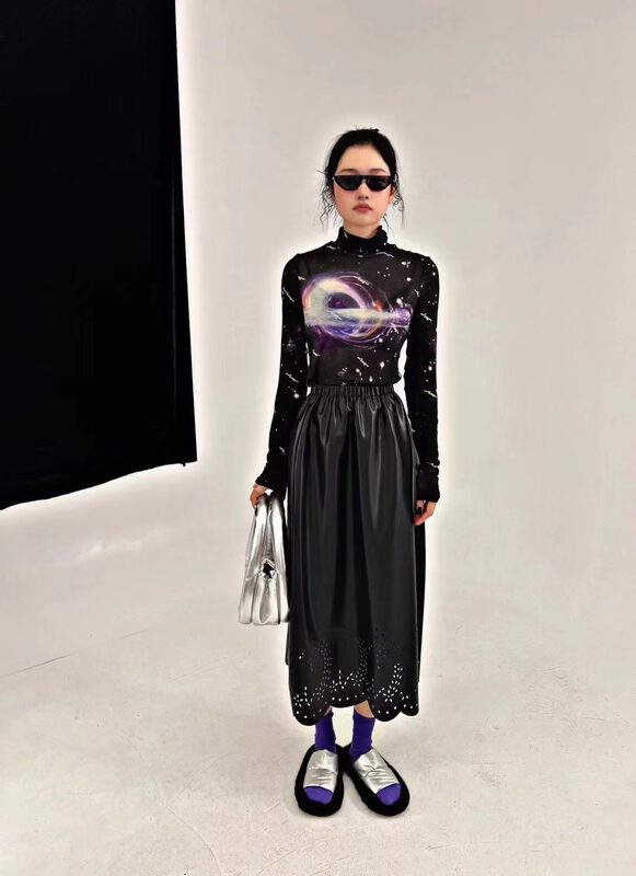 New in autumn!【D.TWO D2】Fashionable and slim mid-length skirt 2329333# ZXL