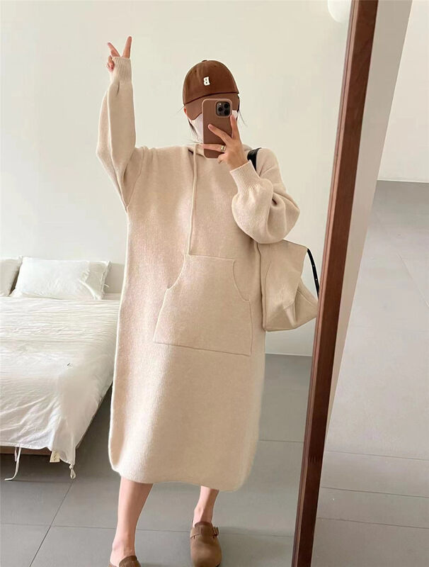【SUSAN】Korean Casual Hooded Knit Dress 82255# LSW