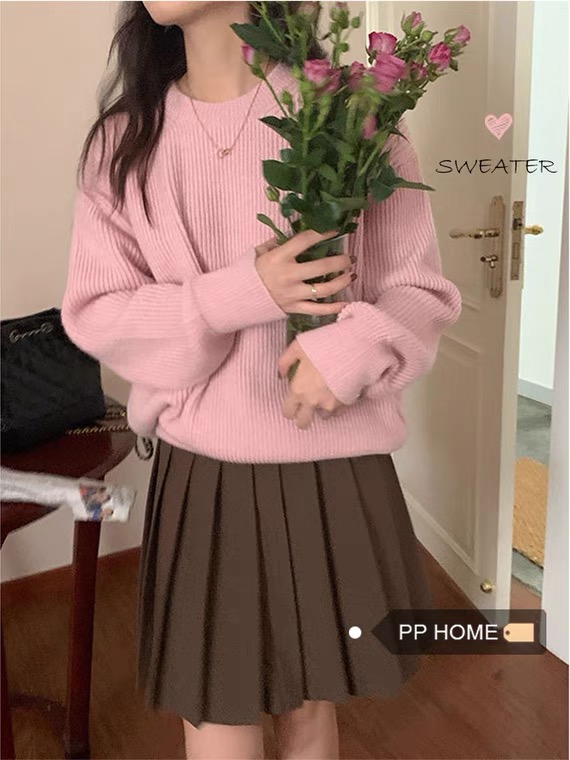 【SUSAN】Korean Style Round Neck Pullover Neat Warm Sweater 82533# LSW
