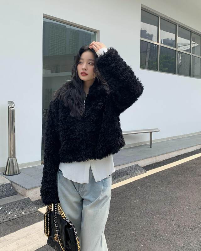 【NEIHE】Lamb Fleece Fur Jacket Warm Short Top Warm Fur Jacket 6315# JHY