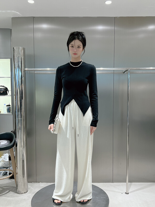 【DS】High Waist Straight Vertical Casual Pants 57051D# JHY