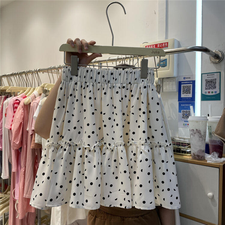 【JULIA】Elastic Waist Polka Dot Chiffon Skirt YS1-3152# PCZ