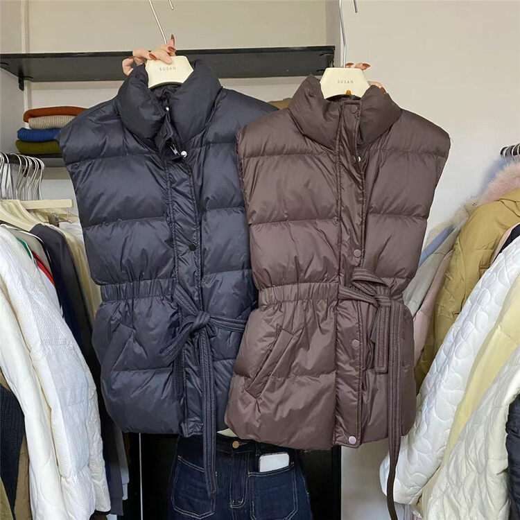 【SUSAN】Stand-collar simple waist-strap warm down jacket (including 90% white duck down) 82250# LSW