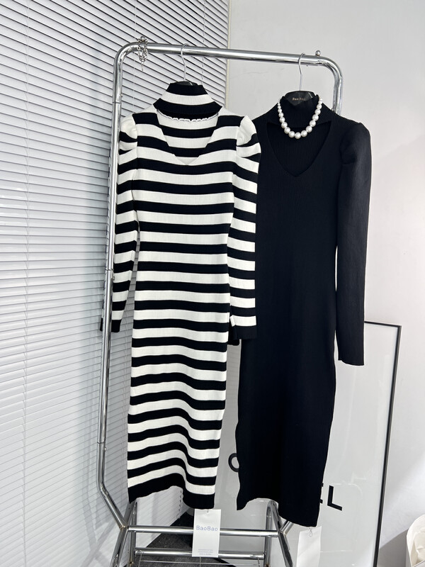 [Fan Fan] Slim fit and slim Korean style over-the-knee wrap-hip dress 10126# CL
