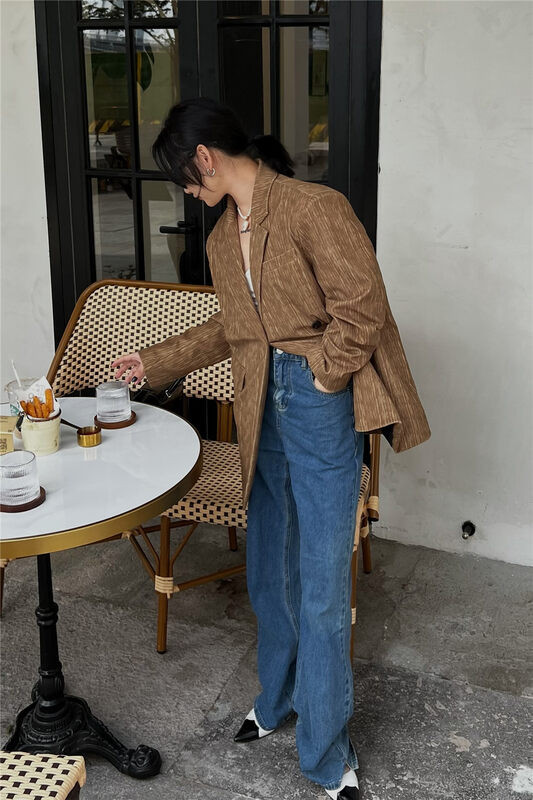 【OPEN】Loose Versatile Corduroy Suit 9065# OZQ