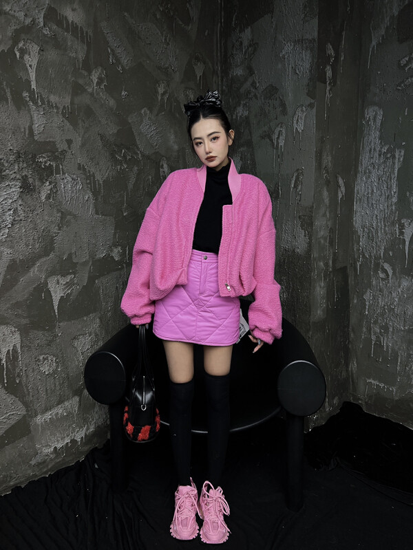 【D.TWO D2】Korean style fashion zipper all-match short jacket 2517089# ZXL