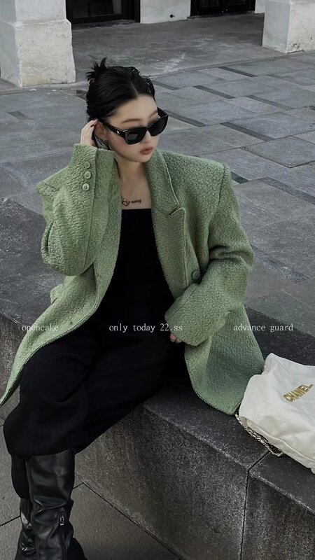 【OPEN】Double-breasted solid color quilted suit YS1-9069# OZQ