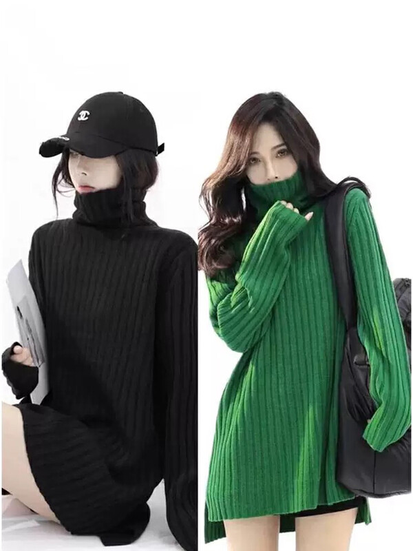 【L.L STUDIO】Korean version of high-necked pit strip loose pullover sweater 78287# PCZ