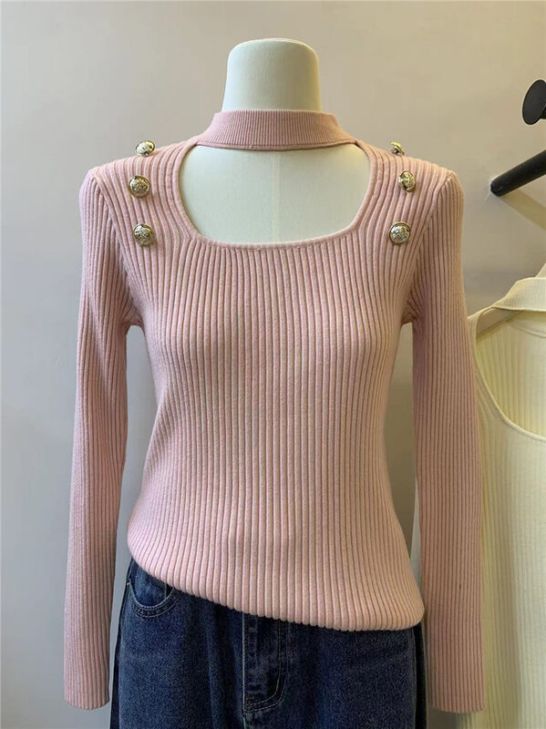 【SUSAN】Square collar slim fit sweater 82586# LSW