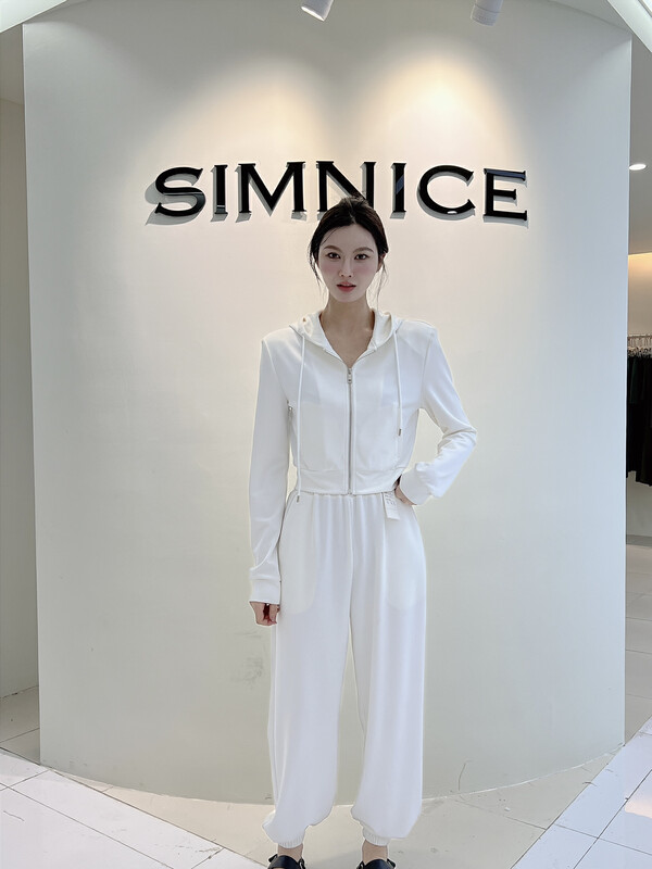 New in autumn! [DS] casual sports comfortable jacket + elastic waist pencil pants suit 57007# JHY