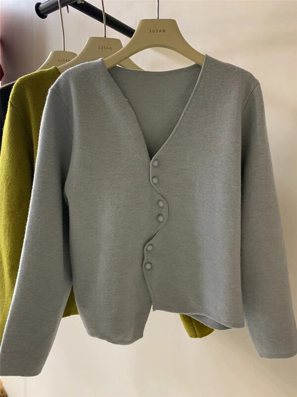 【SUSAN】Casual Solid Color Breasted Short Jacket 82580# LSW