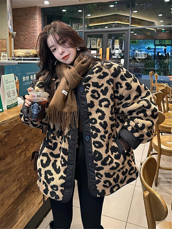 【L.L STUDIO】Korean version of leopard print fashion personality short coat 78431# PCZ