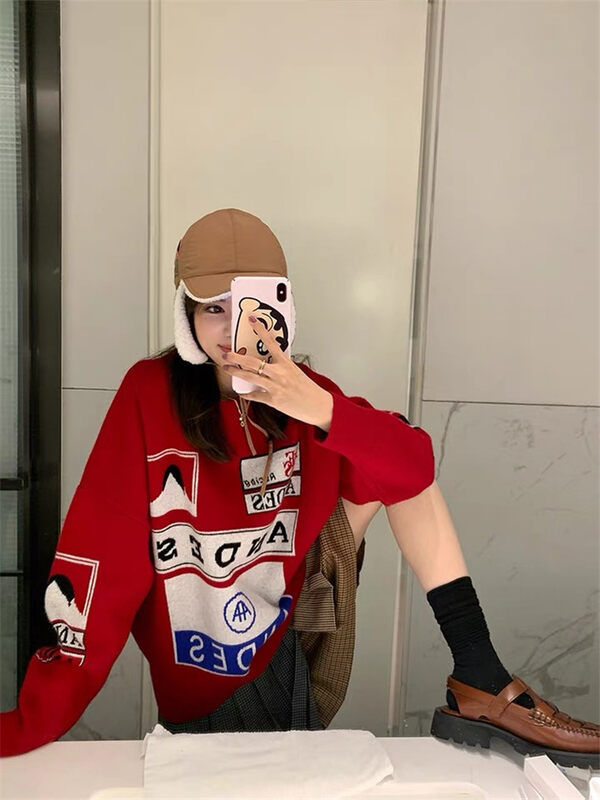 【SUSAN】Korean Round Neck Colorblock Lazy Warm Sweater 82569# LSW