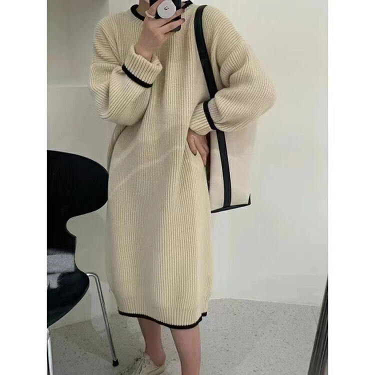 【SUSAN】Korean Style Contrast Knit Dress 82252# LSW