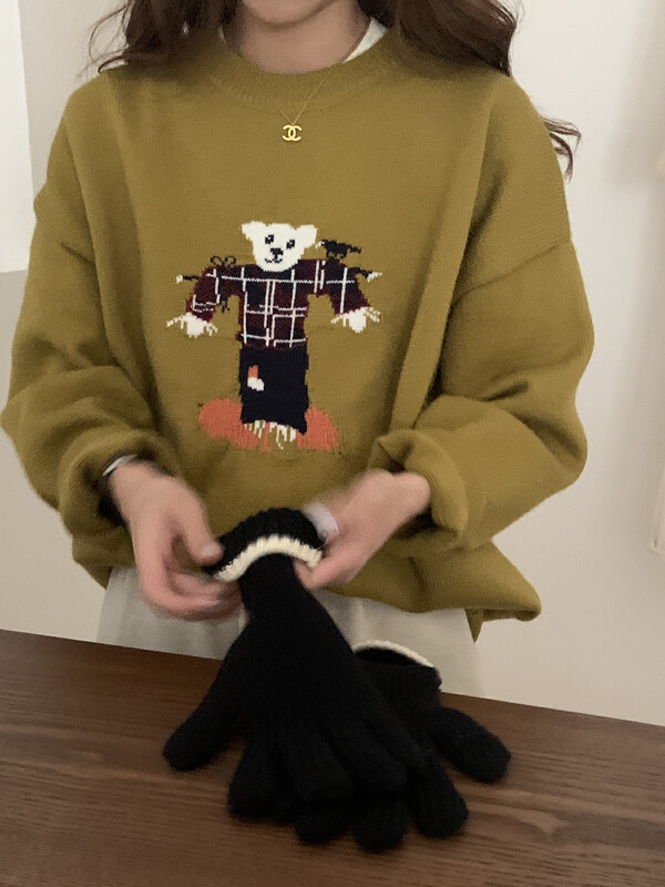 【LOVELY/SHMILY】Korean cartoon cartoon bear pullover warm sweater M0887# FHX