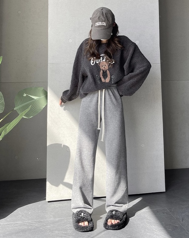[Y.JIA Ijia] Gentle Korean version of casual drawstring wide-leg pants all-match slimming and age-reducing casual pants 8665