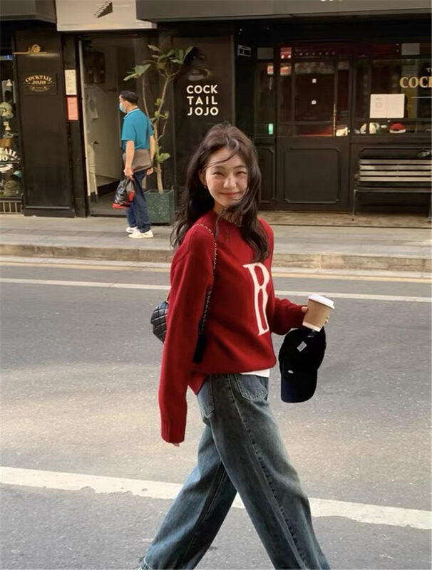 【SUSAN】Korean Round Neck Letter Casual Warm Sweater 82356# LSW