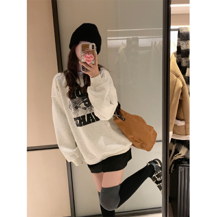 【L.L STUDIO】 Winter thickened casual printed loose sweater 78443# PCZ