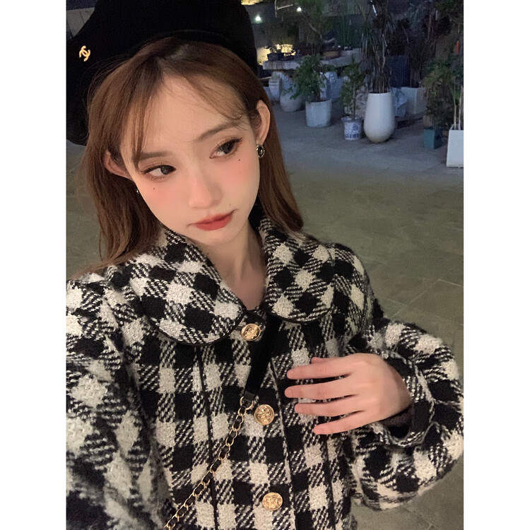 【L.L STUDIO】Retro Check Fashion Coat 78379# PCZ