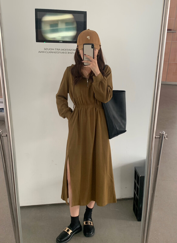 【VICTORY.2】Casual Simple Waist Dress v536# WPL