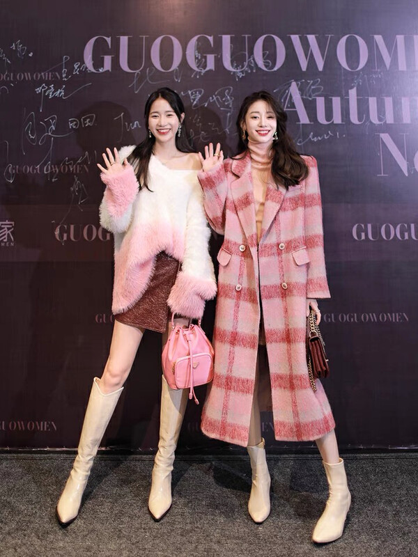 【LL.STUDIO】Korean retro plaid woolen loose coat (with belt) 78446# PCZ