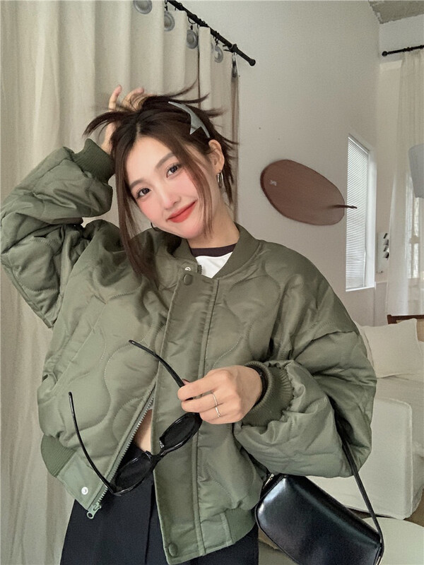 【L.L STUDIO】 American Jacket Short Baseball Warm Cotton Jacket 78464# PCZ