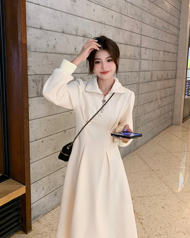 【L.L STUDIO】Fashion slimming fleece dress 78328# PCZ