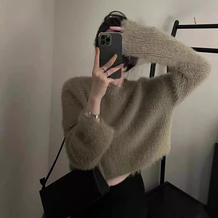 【DS】Korean sweet, soft and waxy short, simple and slim warm sweater M-6487# JHY