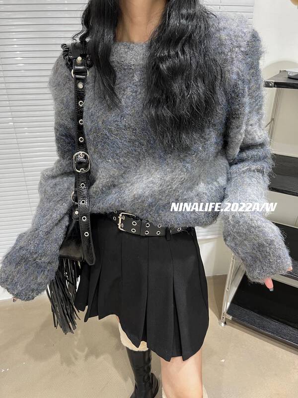 [NINA LIFE] Gradient circle wool all-match warm sweater 1361# ZXL
