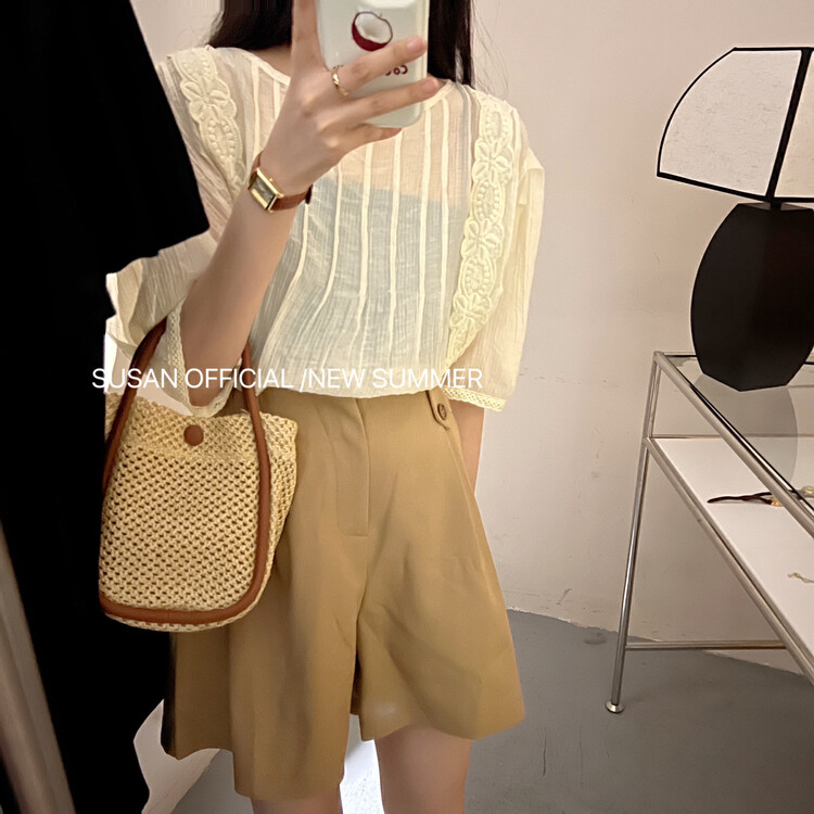 【SUSAN】Korean age-reducing gentle shirt YS1-19217# LSW