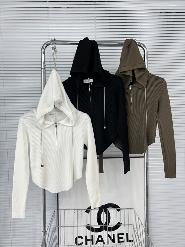 New in winter! [Fan Fan] Hooded Chain Casual Slim Knit Sweater 0930# CL