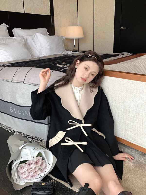 【L.L STUDIO】French stitching gentle woolen short coat 78398# PCZ
