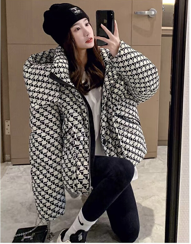 【DS】Stand Collar Comfortable Versatile Loose Warm Down Jacket (including 90% White Duck Down) 99337D# JHY
